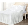 thumbnail image 2 of Chezmoi Collection Sinclair 2-Piece Ruffle Skirt Bedspread Set, Soft Lightweight French Country Chic Farmhouse Crinkle Texture Microfiber Bedding, Twin, Ivory, 2 of 7