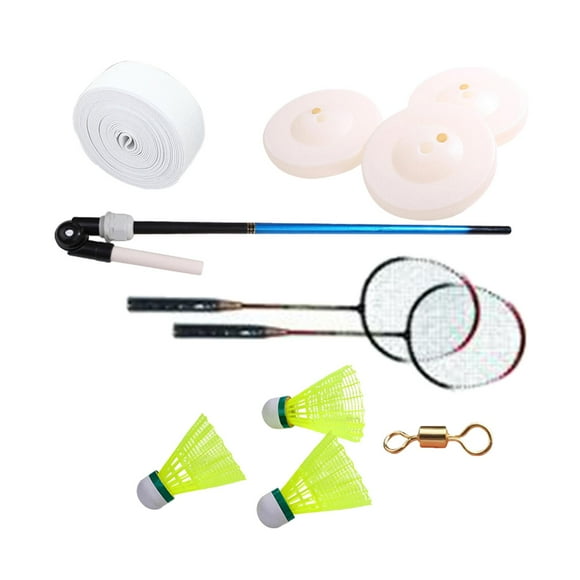 koolsoo Single Badminton Trainer Device Simulator Self Study Tool Adults Beginners Kids 2 Rackets + 3 Balls