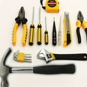 Upgraded 9pcs set, household hardware tool set, gift toolbox (with hammer hand tools)