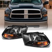 AKKON - For 2009-2018 Ram 1500 2010-2018 Ram 2500 3500 Pickup Truck Headlights Front Lamps Direct Replacement Left+Right