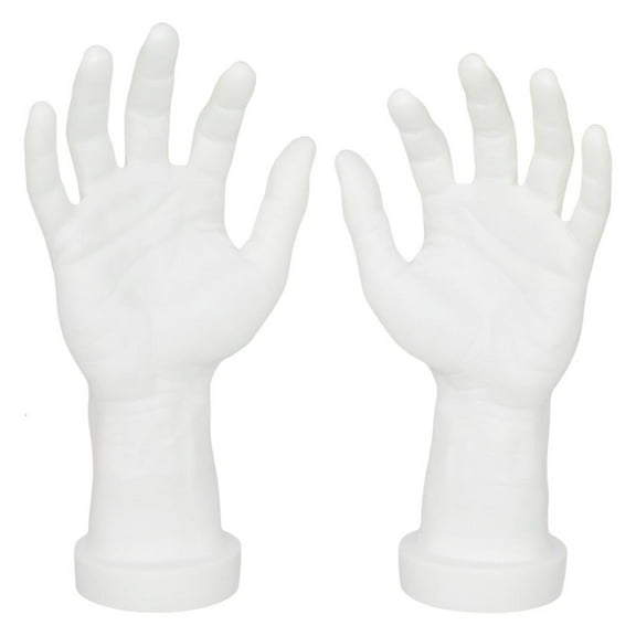 lanema Pack of 2 Male Hand Model Realistic Display Props Faux Human Hands Mannequin for Jewelry Display and Halloween Jokes