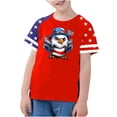 thumbnail image 2 of GERsome Toddler Boys Girls 4th of July Patriotic T-Shirts Kids American Flag Short Sleeve Crewneck Tops USA Flag Stars Stripes Graphic Tee, 9-10Years, 2 of 4