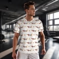 thumbnail image 3 of Wukai Dachshund Dog Puppy Print Men's Short-Sleeved Mesh T-Shirt,Quick-Dry Short Sleeve Workout T-Shirt-Small, 3 of 8