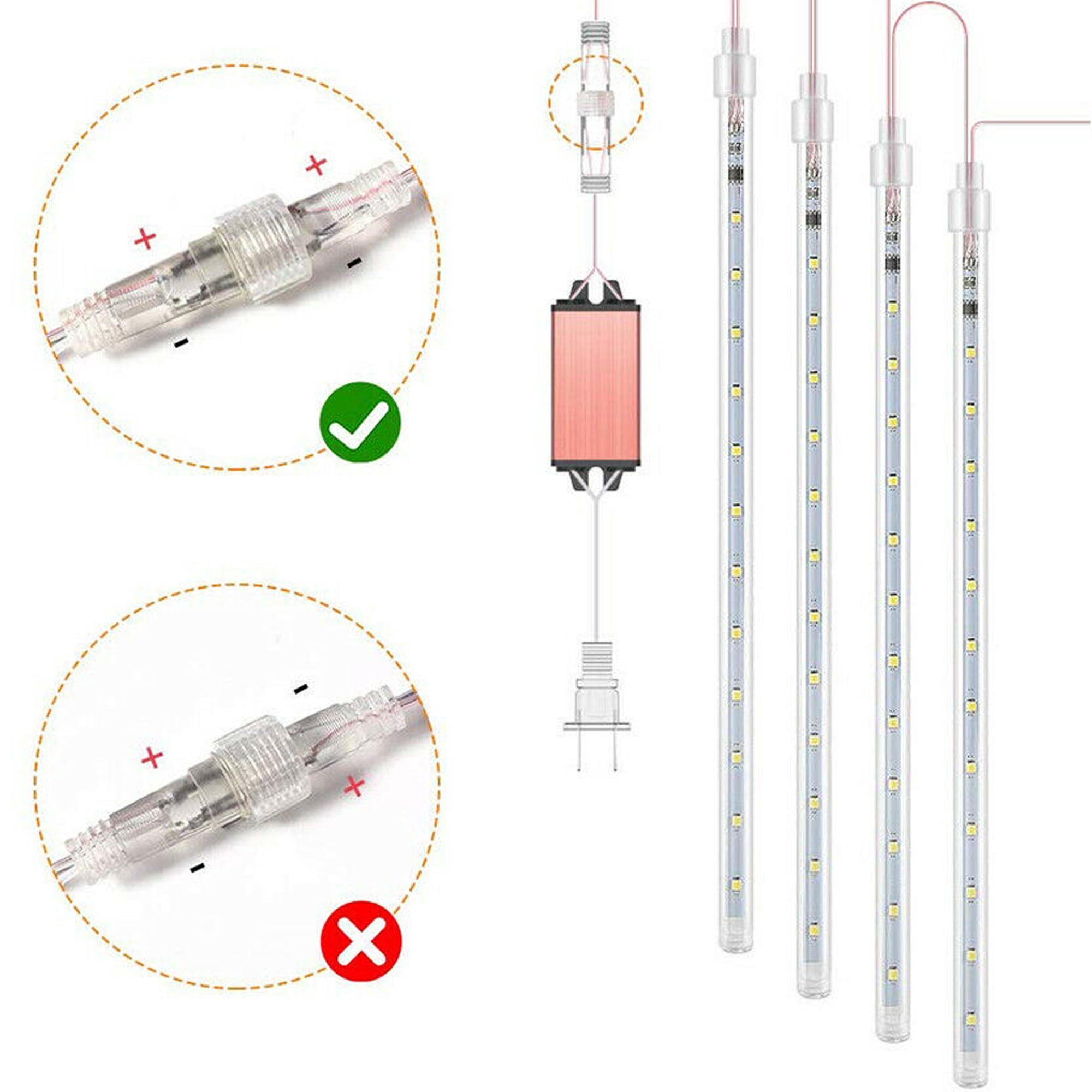 Christmas Lights, Meteor Shower Lights, 12 inch 10 Tubes 240 LED Rain Falling Icicle Cascading Lights, Christmas String Lights Outdoor, Outdoor Icicle Christmas Light for Xmas Tree Holiday Decor