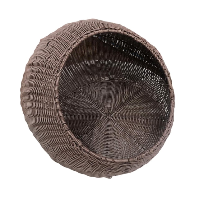 Cesta de cama para gatos de mimbre de imitación, cueva para gatitos, perrera, cama para gatos transpirable, condominio para gatos de interior, cesta café