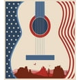 thumbnail image 3 of Music Duvet Cover Set, Country Festival Event Illustration Guitar American Flag Design Print, Decorative 3 Piece Bedding Set with 2 Pillow Shams, Queen Size, Cream Red Blue, by Ambesonne, 3 of 3