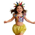 thumbnail image 3 of Kids Active Shorts Loose Fit Gold Shorts High Waisted 15-17 Years Girl Clothes Summer, 3 of 3