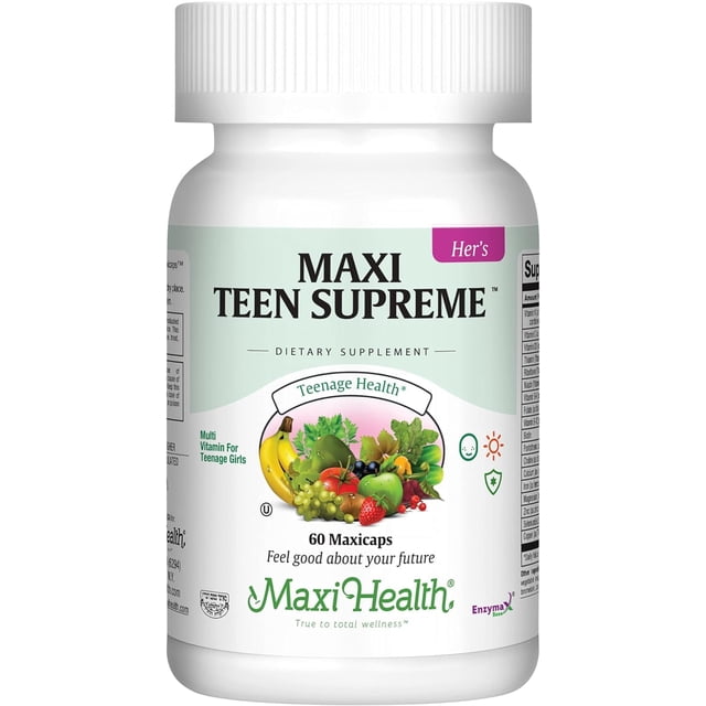Suplemento Maxi Health para adolescentes, multivitamínico para niñas, de 12 a 17 años, 60 comprimidos