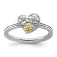 thumbnail image 6 of Auriga Fine Jewelry 925 Sterling Silver with 14K Diamond Heart Ring Size 6for Women, 6 of 6