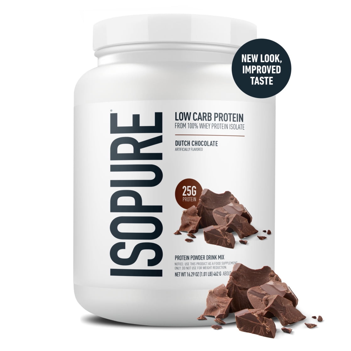 Isopure Low Carb 100% Whey Protein Isolate Chocolate Protein Powder, 25g, 14 Servings