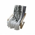 thumbnail image 4 of Tree Soft Flannel Fleece Throw Blanket, Silhouette Style Bare Branches in Monochromatic Design Nature Illustration, Cozy Plush for Indoor and Outdoor Use, 60" x 80", Charcoal Grey White, by Ambesonne, 4 of 6