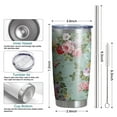 thumbnail image 6 of 20oz Tumbler with Lid and Straw Stainless Rose Pink Flowers Steel Vacuum Insulated Water Coffee Tumbler Cup, Double Wall Vacuum Insulated Travel Mug Reusable Tumblers for Ice Drinks, Hot Beverage, 6 of 7
