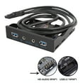thumbnail image 3 of USB 3.0 Front Panel Hub, 3.5in Floppy Bay to Dual USB 3.0 and HD Audio Interface Adapter, 19 Pin Connector for PC Computer Case, 3 of 7