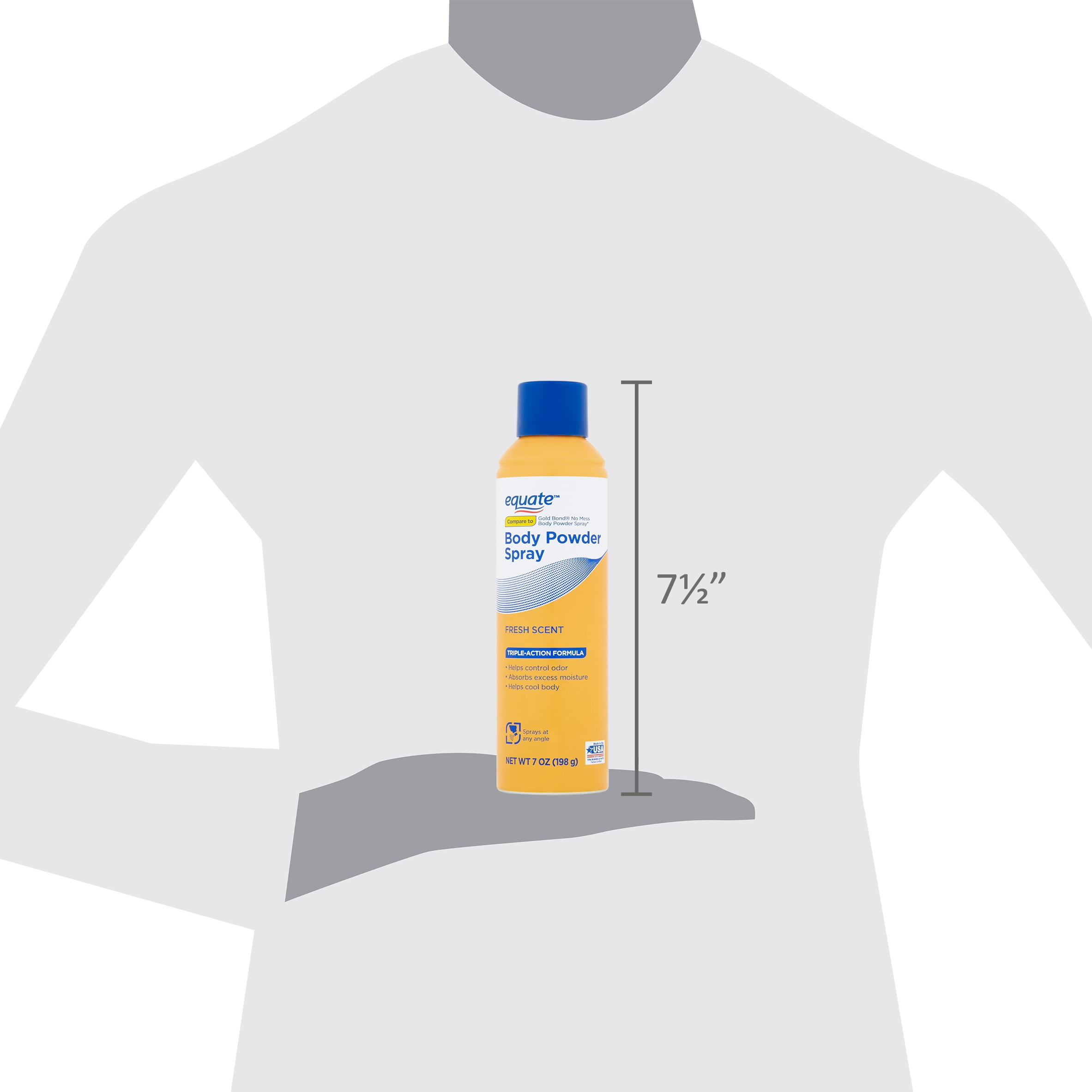 Equate Fresh Scent Body Powder Spray, 7 Oz.