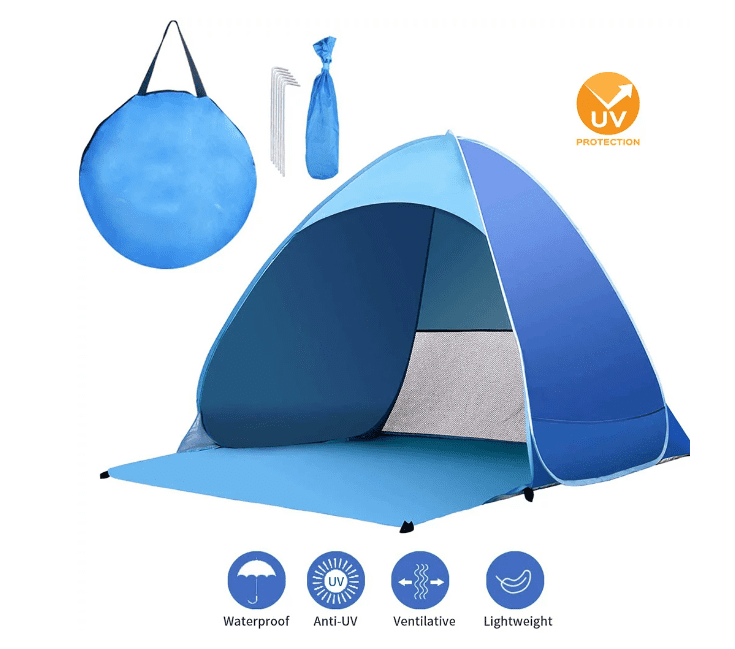 Uervoton Beach Tent AntiUV Pop up Sun Shelter Tents Automatic Sun