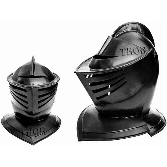 Medieval Knight Tournament European Close Armor Helmet Replica Black Rustic Vintage Home Decor Gifts