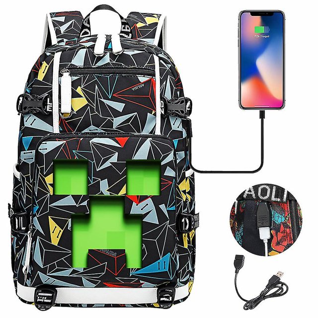 Minecraft Backpack Usb Backpack For Laptop Kids School Bags