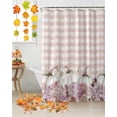 thumbnail image 3 of Fall Thanksgiving Shower Curtain Set ，Waterproof Fabric Shower Curtains Pumpkin Hydrangea Pink Plaid Shower Curtains for Bathroom,Bathroom Decor 54x"78", 3 of 7