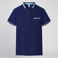 thumbnail image 2 of XINXIAOO Work Polo Shirts for Men with Pocket Short Sleeve Breathable Lightweight Casual Navy Polo Shirts for Men, Size S-XXXXL, 2 of 8