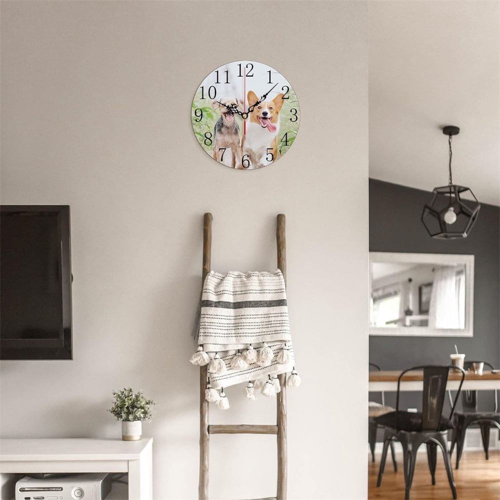 3Pcs Sublimation Blank 11.8" Round Sublimation Wall Clocks Silent Battery Decorative Wall Clock