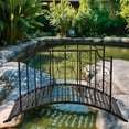 thumbnail image 2 of Zimtown 4ft Iron Garden Bridge with Flat Top Railing and Ball Handle for Outdoor Yard Decor, Black, 2 of 8