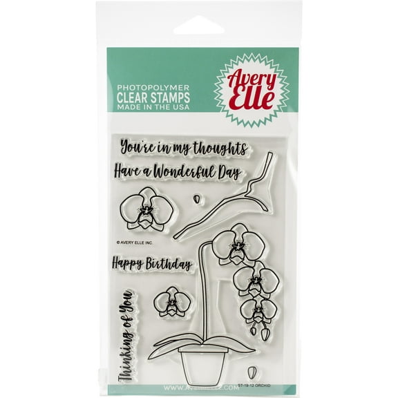 Avery Elle Clear Stamp Set 4"X6"-Orchid