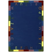Joy Carpets 1543C-01 Rainbow Alphabet Bold 5 ft.4 in. x 7 ft.8 in. 100 Pct. STAINMASTER Nylon Machine Tufted- Cut Pile Educational Rug