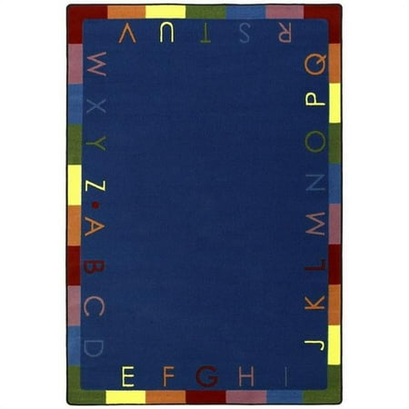 Joy Carpets 1543C-01 Rainbow Alphabet Bold 5 ft.4 in. x 7 ft.8 in. 100 Pct. STAINMASTER Nylon Machine Tufted- Cut Pile Educational Rug