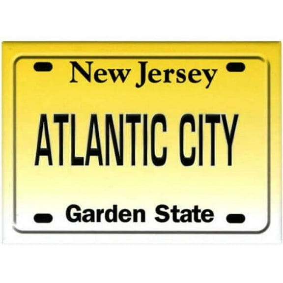 Atlantic City New Jersey License Plate Fridge Collector's Souvenir Magnet 2.5 inches X 3.5 inches
