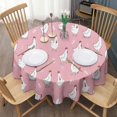 thumbnail image 3 of Pink Chicken Pattern Round Tablecloth 60"x60",Wrinkle Wipeable Table Cloth for Kitchen Dining Room Picnic Patio Party, 3 of 6