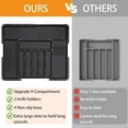 thumbnail image 2 of Organizador de Cubiertos Expandible con 2 Bloques para Cuchillos y 9 Compartimentos (Negro), 2 of 5