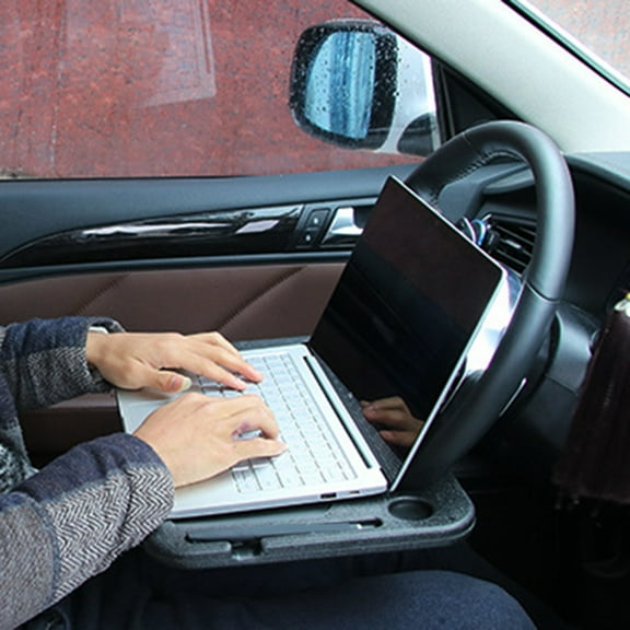 Fairnull Multifunctional Portable Car Steering Wheel Tray Food Laptop Storage Shelf Table