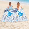 thumbnail image 4 of Personalized Beach Towels for Kids - Custom Beach Towels with Name- Ultra Absorbent Super Soft Swimming Towels for Kids, Customized Bath/Pool/Beach Towel for Boys and Girls (Shark), 4 of 9