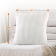 thumbnail image 3 of Cheer Collection Decorative Faux Fur Throw Pillows 24" x 24", Set of 2 - White, 3 of 7