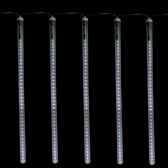 Northlight LED Dripping Icicle Christmas Light Tubes - White - 13.25' Clear Wire - 5ct