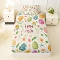 thumbnail image 3 of Erosebridal Happy Easter Twin Sheet Sets,Vintage Multicolor Easter Eggs Bedding For Kids Girls 3pcs, 3 of 6