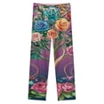 thumbnail image 4 of Exotic Floral Jungle Bloom Winter Female Pants Flannel High Waist Women Pants Lady Warm Straight Leg Plush Trousers, 4 of 7