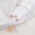 thumbnail image 3 of Rose Gold Brass Rose Flower Bracelet Jewelry Valentine's Day Gift Set for Her, 3 of 10
