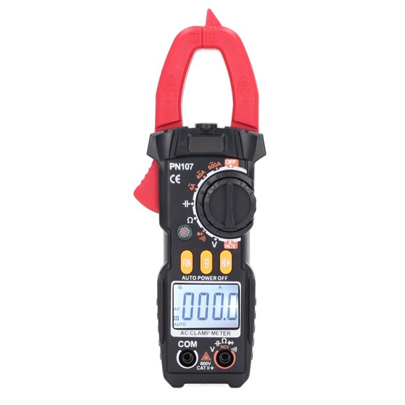 Clamp Multimeter, High Accuracy Red LED Indicator Wide Application Amp Voltage Tester NCV Non Contact Measurement for Home