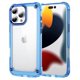 thumbnail image 1 of For iPhone 16 Pro Case Anti-drop TPU Frame Clear PC Back Cover - Transparent Purple, 1 of 5