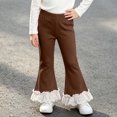 thumbnail image 2 of Rvasteizo Girls Flare Pants Cotton Fabric Lace Hem Outdoor Casual Long Pants for Kids 1-11Y 6 Years, 2 of 5