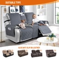 thumbnail image 6 of KINCAM Waterproof Loveseat Recliner Cover with Console, 3-Piece Non-Slip Washable Furniture Protector for Split Sofa, Dark Gray, 6 of 8