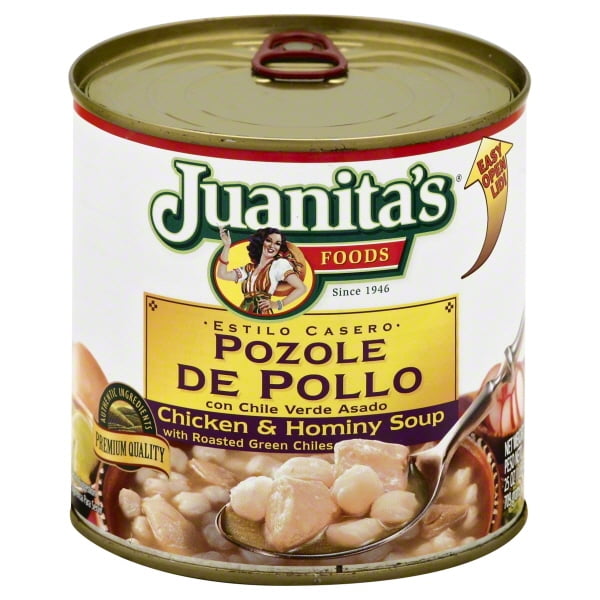 Juanita's Foods Chicken Pozole with Green Chile, Chicken & Hominy Soup, 29.5 oz