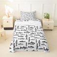 thumbnail image 2 of Manfei Vintage Fish Sketch Twin Sheets, Abstract Art Bedding, White Black, 3pcs, 1 Flat Sheet, 1 Fitted Sheet and 1 Pillowcase, 2 of 6