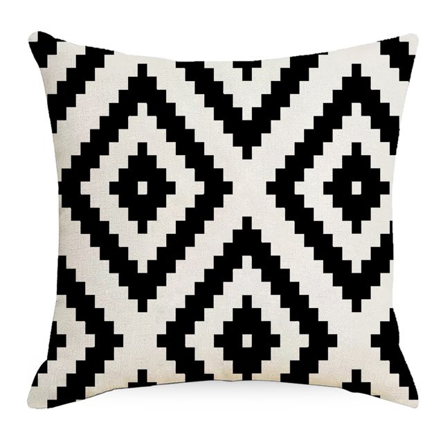 Pillow Cover Geometric Pattern Throw Pillowcase Exquisite Design Super Soft Wear Resistant Decorative Cushion Cover for Bedroom Sofa Hidden Zipper