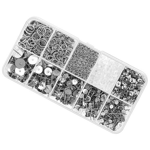 CRILSTYLEO 1650pcs Earring Making Kit with Posts and Backs for Jewelry Creation and Repair of Unique Charms