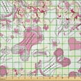 thumbnail image 2 of Ambesonne Fashion Fabric by the Yard Microfiber, Vintage and Feminine, 2 Yards, Beige and Pink, 2 of 4