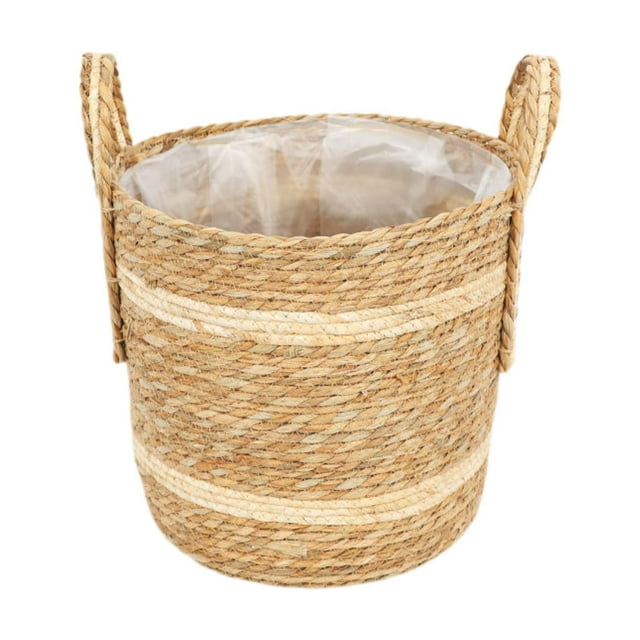 Cesta tejida para maceta con forro, decoración multifuncional con 30 cmx30cm