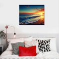 thumbnail image 4 of JEUXUS  Blue Ocean Seascape Canvas Prints Wall Art Sea Beach Pictures Sunset Waves Paintings for Living Room Bedroom Home Decorations Office Modern Framed Ready to Hang Artwork, 4 of 4