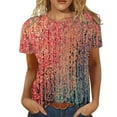 thumbnail image 1 of CHOK Hauts pour Femmes Chic Décontracté Blouse d'Été Graphique Patriotique T-Shirts à Manches Courtes pour Femmes Imprimé Papillon Tendance 4 Juillet Col Rond Tunique d'Été Plage, 1 of 6